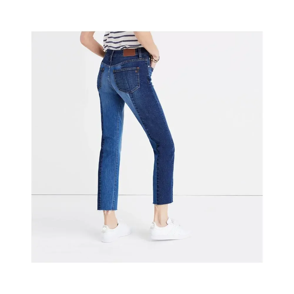 Madewell Cruiser Straight Crop Jeans Two-Tone Denim Size 25 NWOT - Picture 2 of 11